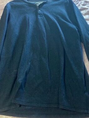 Source Unknown Men's Long-Sleeve Henley Sweater in Dark Blue